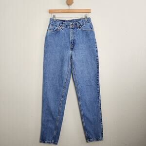 Vintage 90s Levi's 512 Slim Fit Tapered High Rise Denim Jeans Blue W27 L30